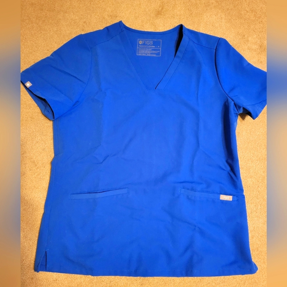 FIGS Royal Blue Medium Scrub top EUC